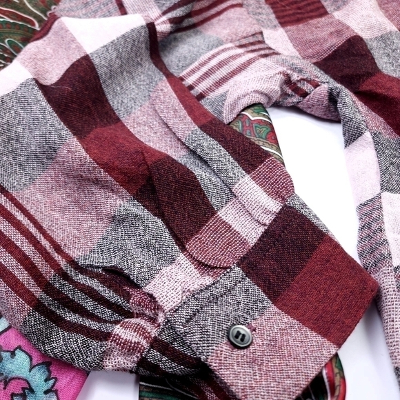 🔴 New Madewell Red Grey White Plaid Top Sz XL - Picture 2 of 8